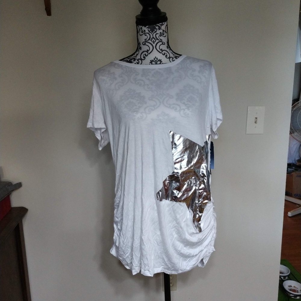 Flutter & Kick "You're the Star" Maternity Shirt Sz L NWT Light for Summer